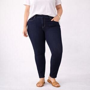 J Jill Skinny Pull On Denim Jeggings Elastic Waist Blue Womens 2X New